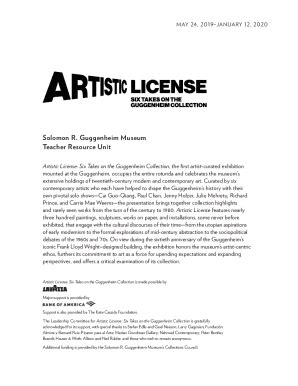 Fillable Online Introduction To Artistic License Six Takes On The