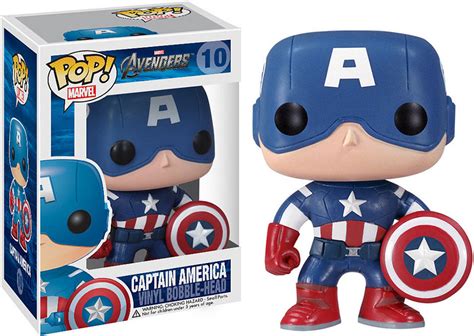 Funko Marvel Avengers Funko POP Marvel Captain America Vinyl Bobble Head 10 Avengers - ToyWiz