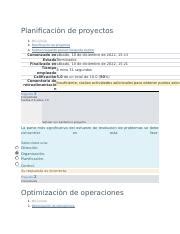 Optimizaci N De Operaciones Punto Extra De Docx Planificaci N