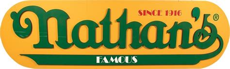 Nathans Famous Hot Dogs Since 1916 Original Sign