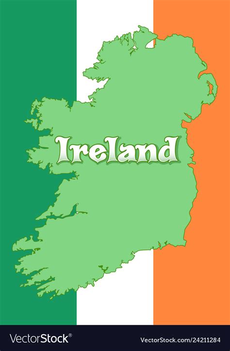 Map of ireland and flag Royalty Free Vector Image