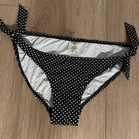 Lands End Black And White Polka Dot Bikini Bottoms Depop