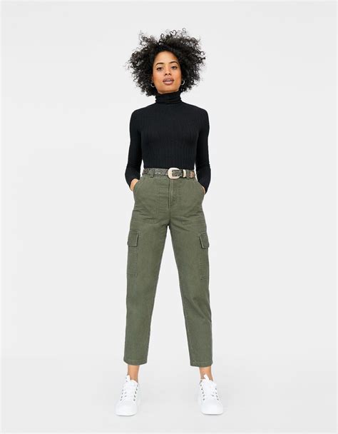 Cargo Trousers Trousers Stradivarius Republic Of Ireland Green