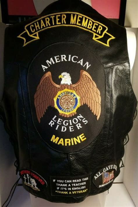 Vintage Leather Motorcycle Vest American Legion Riders Rare Patches Vietnam Vet #Allstate #Biker ...