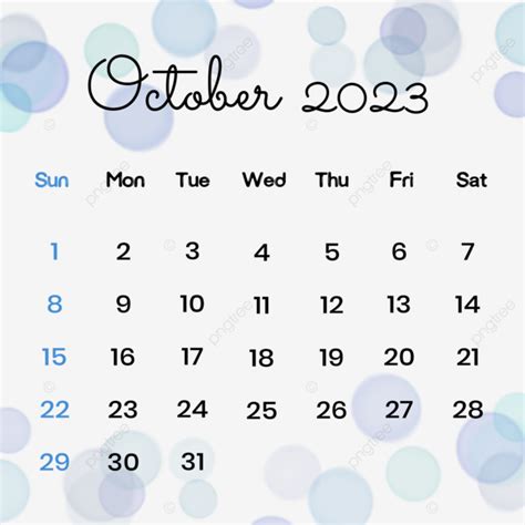 Calendario Ottobre 2023 Con Sfondo Bokeh Estetico, Ottobre, Ottobre2023 ...