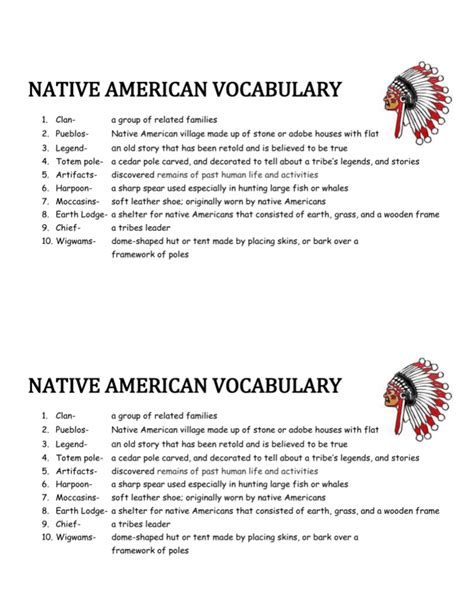 Native American Vocabulary