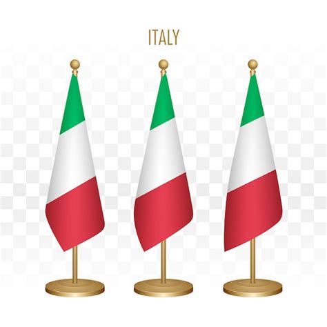 Premium Vector Standing Flag Of Italy 3d Vector Illustration Isolated