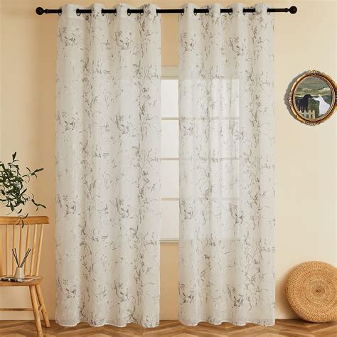 Amazon Topfinel Linen Sheer Curtains Inch Long Light Filtering