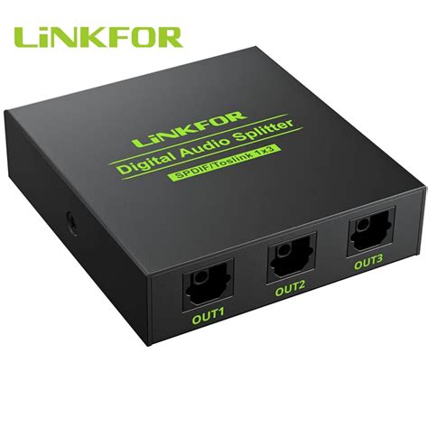 Linkfor 3 Port Spdif Toslink Optical Digital Audio Splitter 1 In 3 Out