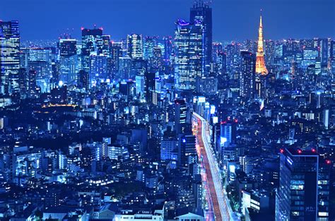 Night View Of Shibuya Scramble Square Shibuya Sky Tokyo Tower And The ...