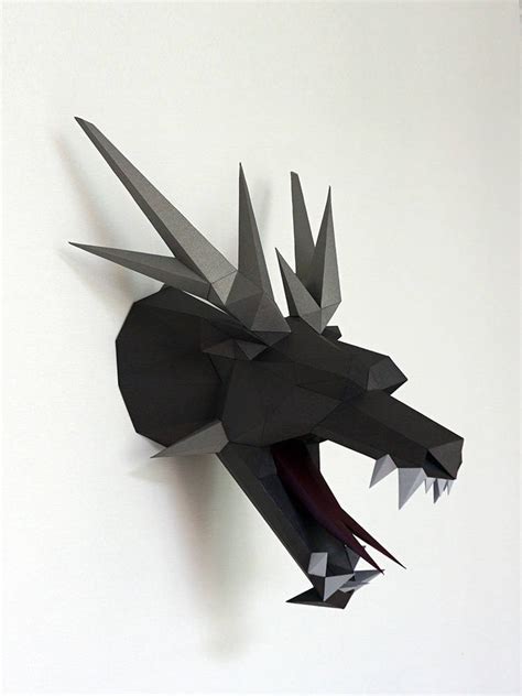 3d Origami Dragon Head