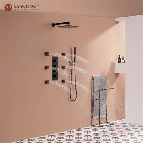 Mondawe Herathena 3 Functions Wall Mounted Luxury Shower System With 6