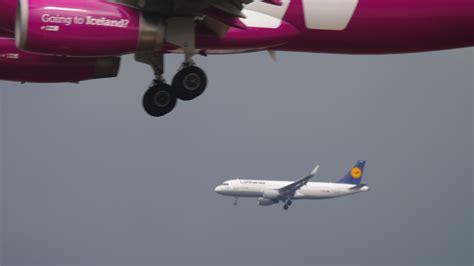 WOW Air Airbus 320 airliner landing 7658635 Stock Video at Vecteezy