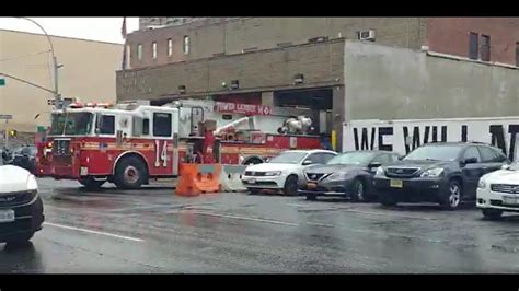 FDNY Ladder 14 Responding From The Fire Factory Bn 12 In Harlem With