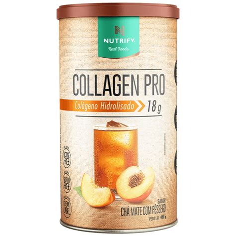 Collagen Pro Nutrify Sabor Cha Mate Pessego Power Pump Suplementos