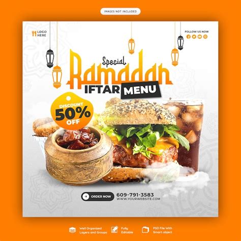 Free Psd Special Ramadan Kareem Food And Iftar Menu Social Media