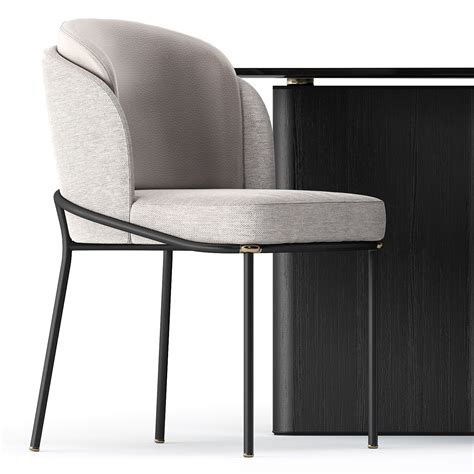 Fil Noir Chair And Lou Dining Table D Model Fbx Obj Max