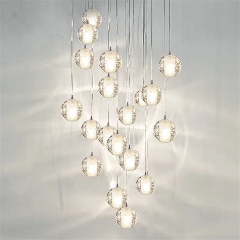 Modern Crystal Glass Ball Chandelier Simple Compound Floor Chandelier