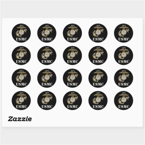 Usmc Stencil Classic Round Sticker Zazzle