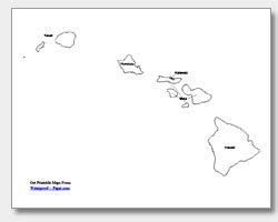 Hawaiian Islands Map Printable | Cities And Towns Map