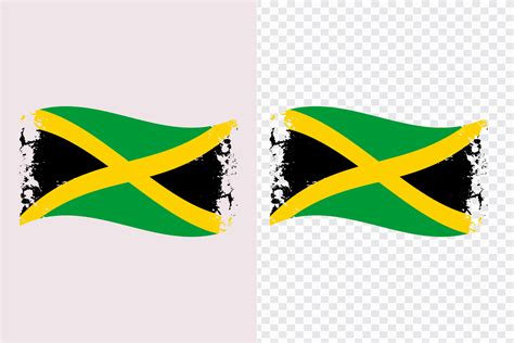 Jamaica Wavy Grunge Brush Flag Design Graphic By Emuchy1999 · Creative