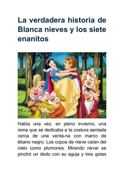 Historia De Blancanieves Cuentos Infantiles