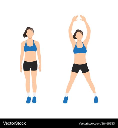 Woman doing jumping jacks exercise Royalty Free Vector Image