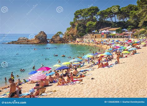 Lloret De Mar Costa Brava Spain August 22 2018 Tropical Beach