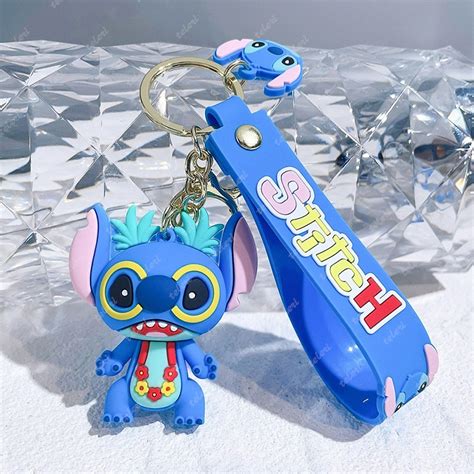 Stitch Keychain Cartoon Mickey Mouse Minnie Lilo Stitch Pooh Donald