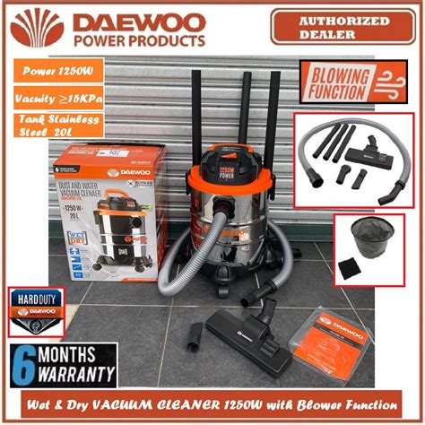 Daewoo Davcw90 20l Wet And Dry Vacuum Cleaner 1250w With Blower Function