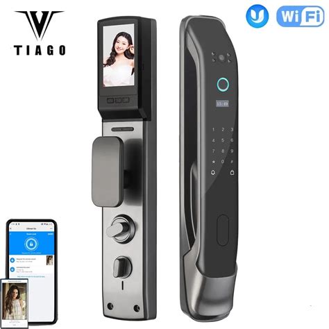 TIAGO Totalmente Autom Tico Smart Door Lock C Mera Controle APP