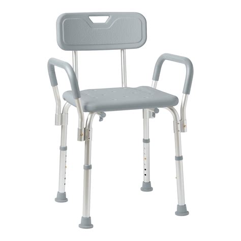 Medline Shower Chair With Back And Padded Arms Bath Seat With