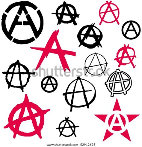 Set Anarchy Symbol Icon Vector Illustration Stock Vector (Royalty Free) 52912693