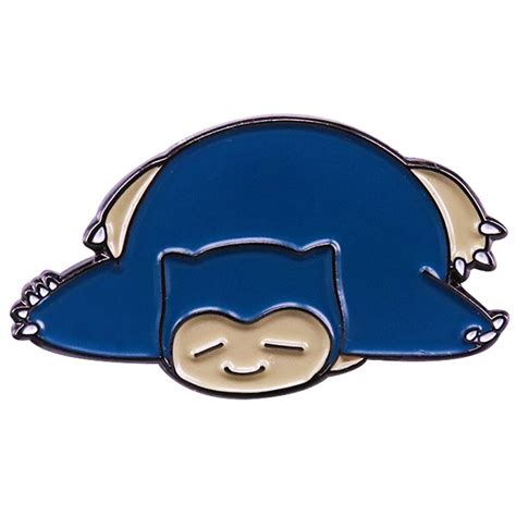 Huy hiệu pin kim loại Pokemon Snorlax nằm xấp đánh dấu đồ nShop