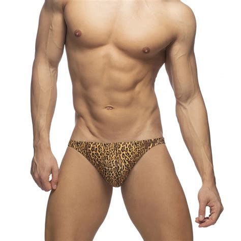 Sexy Men S Leopard Swim Briefs Bikini Surf Triangle Board Shorts Trunks Summer Male Swimwear