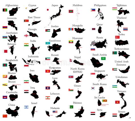 Azja Mapa Ilustracja Wektor Ilustracja Z O Onej Z Pakistan