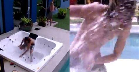 BBB20 Daniel se atrapalha e toma banho de água fria na jacuzzi