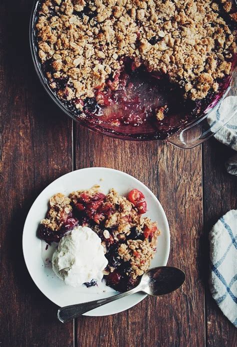 Sour Cherry Crisp With Berries A Beautiful Plate