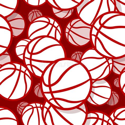 Seamless Vector Pattern With Basketball Balls Stock Vector