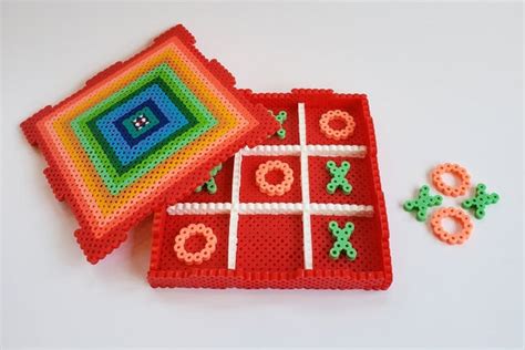 Travel Tic Tac Toe Board Game Perler Beads Unique Fun Original Etsy