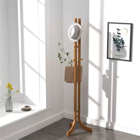 Creative Home Office Simple Hanging Solid Wood Coat Rack Floor To