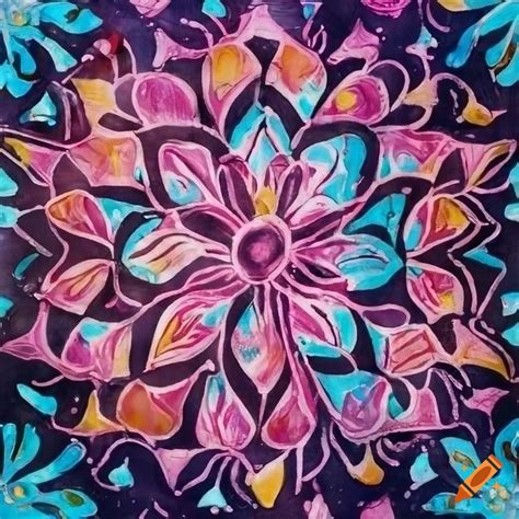 Colorful Lotus Batik