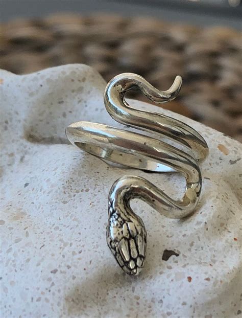 Snake Ring Silver Snake Ring Adjustable Snake Ring Silver Etsy