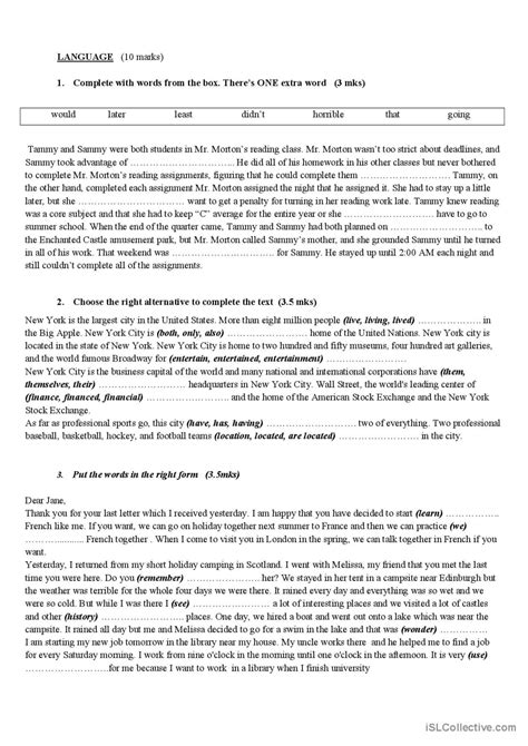 Test Reading For Detail Dee English Esl Worksheets Pdf And Doc