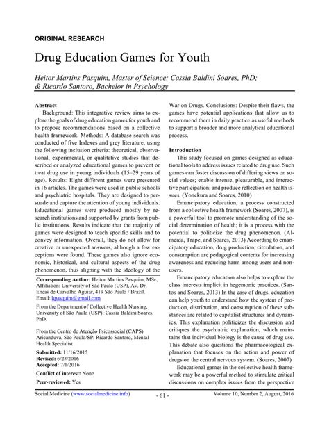 (PDF) Drug education games for youth