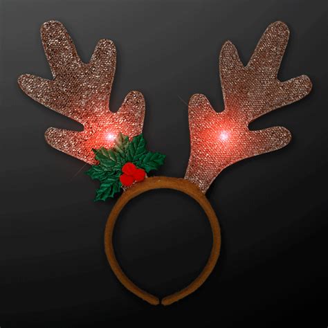 Light Up Christmas Golden Antlers Headband Custom