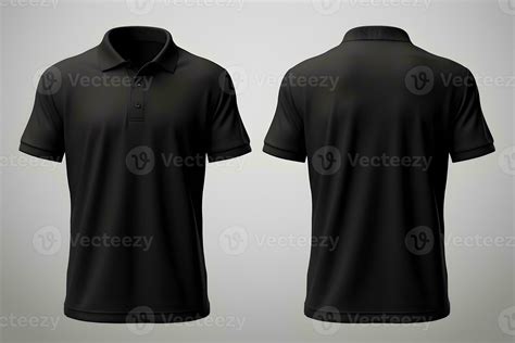 Blank black polo shirt, front and back view for mockup, generative ai ...