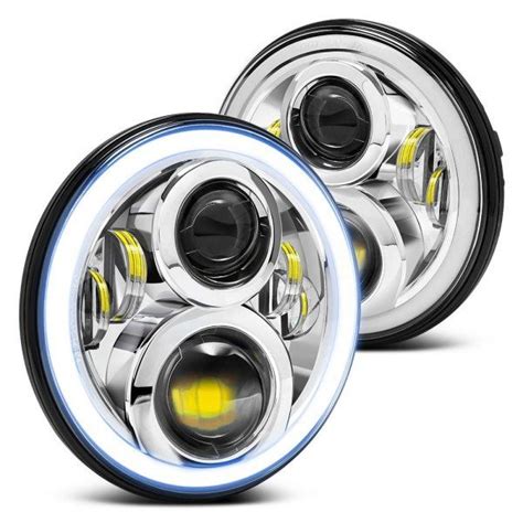 Lumen Round Chrome Projector Led Headlights With Switchback Halo