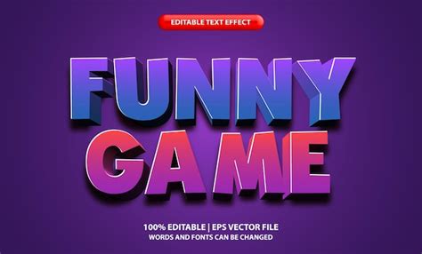 Premium Vector Editable 3d Bold Funny Game Text Effect