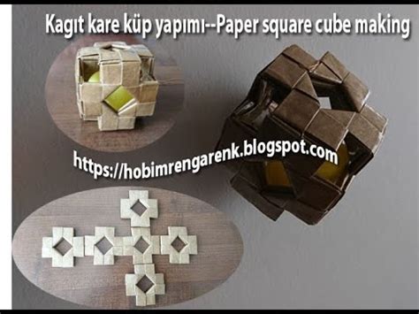 Kagıt kare küp yapımı Paper square cube making Geridönüşüm